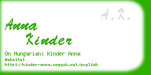 anna kinder business card